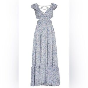 ASTR THE LABEL  PRIMROSE FLORAL STRAPPY BACK MAXI DRESS